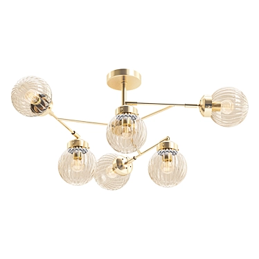 Elegant Freya Daisy Ceiling Chandelier 3D model image 1 