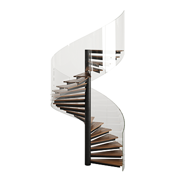 Sleek Spiral Staircase 3 3D model image 1 