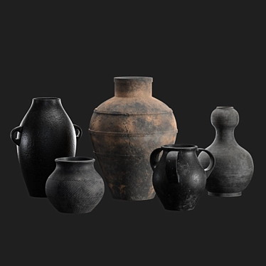 Handcrafted Ceramic Vases: Artisan Collection 3D model image 1 