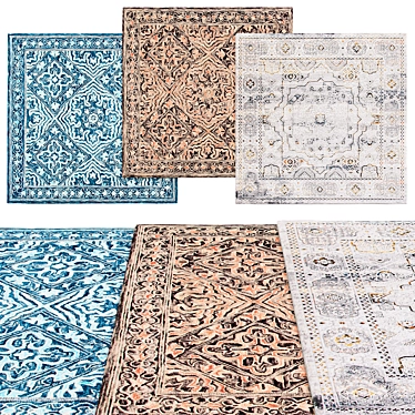 Square Rugs: Versatile Sizes | 3 Options 3D model image 1 