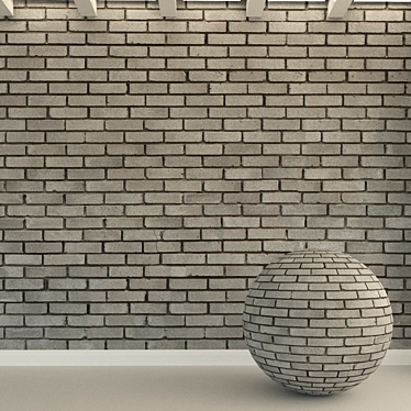 Vintage Brick Wall Texture 3D model image 1 