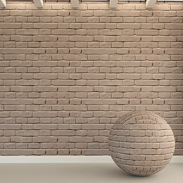 Vintage Brick Wall Texture 3D model image 1 