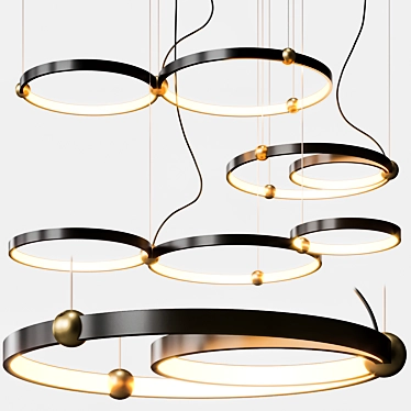 Sleek PLANETARY Pendant Light 3D model image 1 