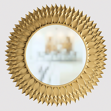 Petal Gold Mirror: Elegant Wall Decor 3D model image 1 