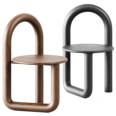 Ebonized Ash Mono Chair: Sleek and Elegant 3D model image 1 