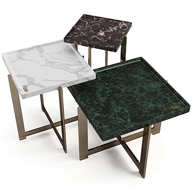 Elegant Fendi Ripple Coffee Tables 3D model image 1 