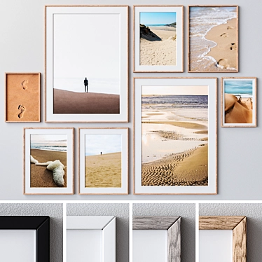 Versatile Photo Frames Set: 4 Colors, Multiple Sizes 3D model image 1 