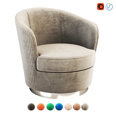 Elegant Dove Grey Swivel Chair 3D model image 1 