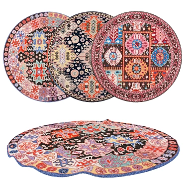 Title: Versatile Round Rugs Set 3D model image 1 