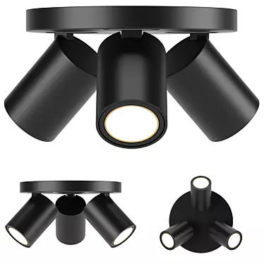 Versatile Triple Pan Spot Light 3D model image 1 