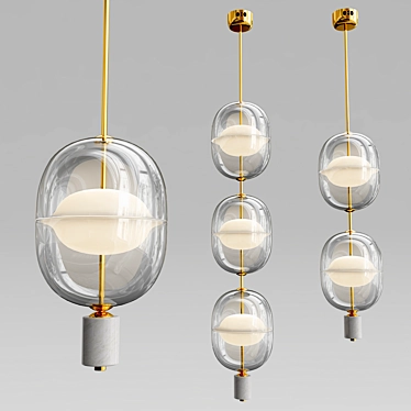 Gold Platte Designer Lamp 3D model image 1 