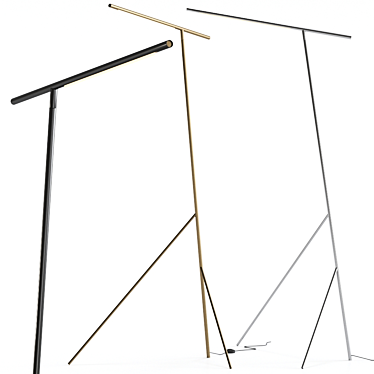 Elegant Mattia Floor Lamp: Steel Brass 3D model image 1 
