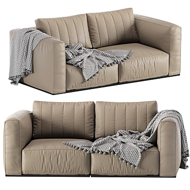 Contemporary Leather Modular Sofa 3D model image 1 