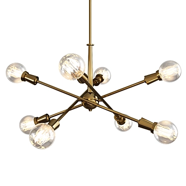 Armstrong Brass Chandelier: Elegant Illumination for Your Space 3D model image 1 