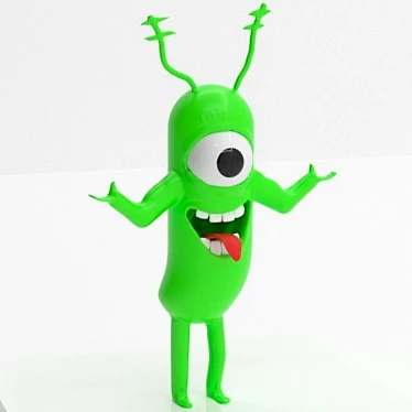 Cartoon Plankton Figurine: Detailed Model (3dsmax, obj) 3D model image 1 