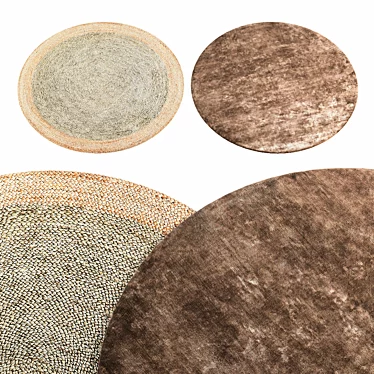 Blonde Jute Circle Rug: Natural and Stylish Décor 3D model image 1 