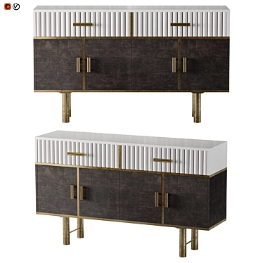 Gleaming Brown-Gold Sideboard: Art Deco Style 3D model image 1 