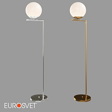 Frost Glass Shade Floor Lamp 3D model image 1 