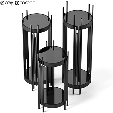 Elegant Vase Table Set - Designer Furniture 3D model image 1 