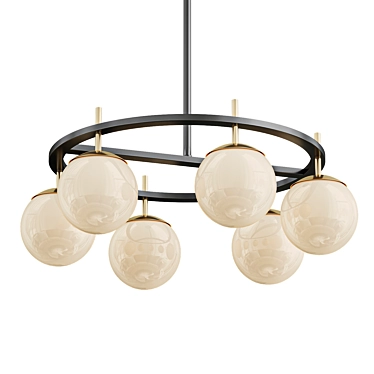 Elegant Alluria 6-Light Chandelier 3D model image 1 