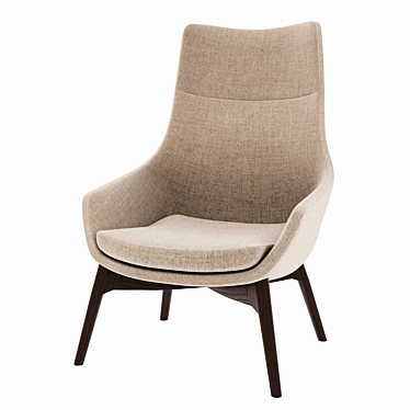 Jet Velvet Armchair: Elegant and Comfortable 3D model image 1 