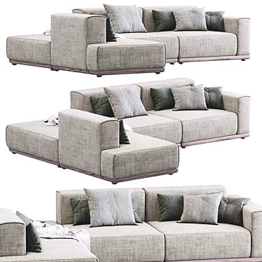 Modern Nordic Sofa with Xyz Design 3D model image 1 