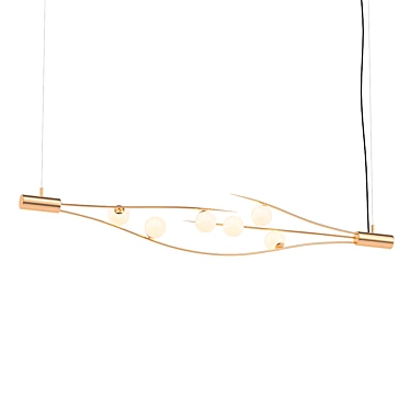 Glamorous Golden Orb Chandelier 3D model image 1 