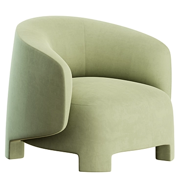 Taru Armchair: Stylish Fabric Easy Chair 3D model image 1 
