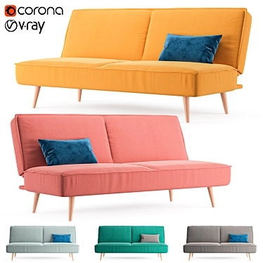 Velvet Divan Sofa by divan.ru 3D model image 1 