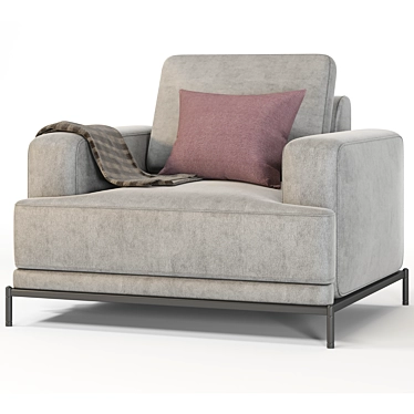 Title: Elegant Comfort: Modern One-Seater Sofa 3D model image 1 