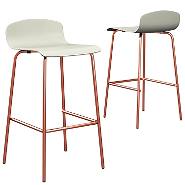 Syrus Grey Copper Bar Stools - Set of 2 3D model image 1 