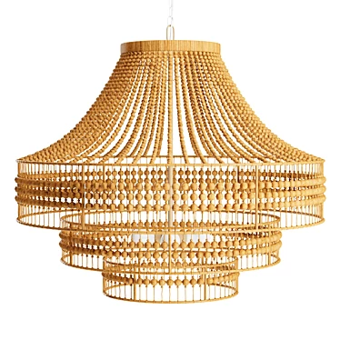 Tulane Abaca-Wrapped Tiered Chandelier 3D model image 1 