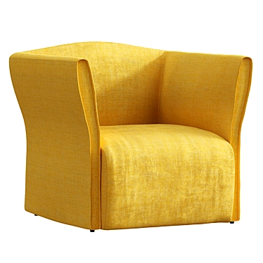 Modern Italian Fabric Armchair 3D model image 1 
