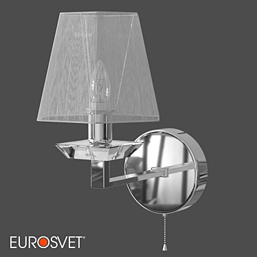 Alegria Chrome Wall Lamp with Lampshade 3D model image 1 