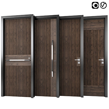 Elegant Entry Door Collection 3D model image 1 