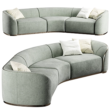 Elegant Pierre Sectional Sofa 3D model image 1 