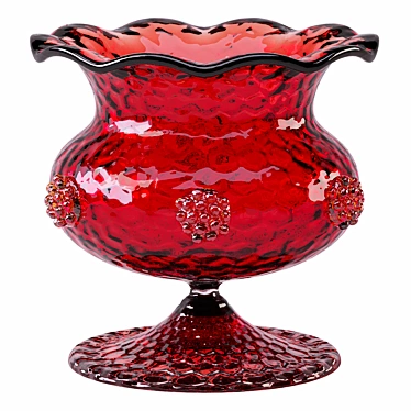 Vintage Salviati Murano Red Glass Bowl 3D model image 1 