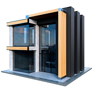  Modern Concrete House 3D model image 1 