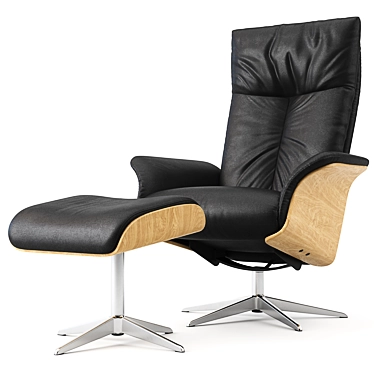 Modern Black Design Relax Armchair 3D model image 1 