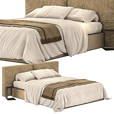 Ditre Italia Flann Ivory Bed 3D model image 1 