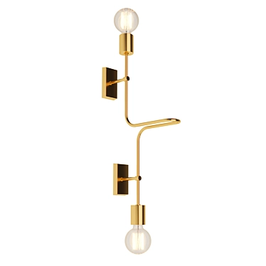 Serpent Brass Wall Lamp 3D model image 1 