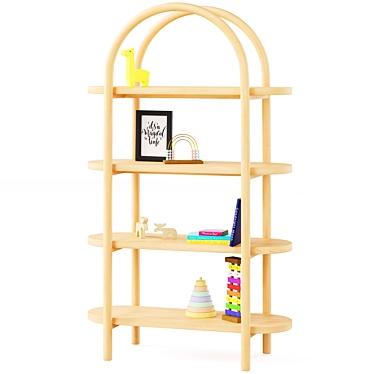  Dolly Natural Tall Bookcase: Stylish and Reliable 3D model image 1 