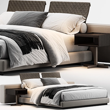 Minimalist Minotti Yang Bed 3D model image 1 