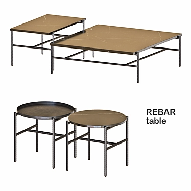 Industrial Reinforced Rebar Tables 3D model image 1 