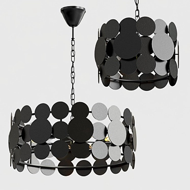 Postmodern Metal Disc Chandelier 3D model image 1 