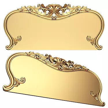 Elegant Carved Headboard 3D model image 1 