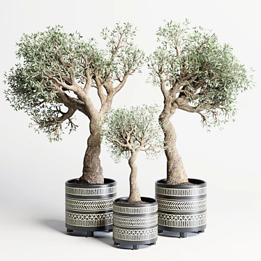Handmade Pottery Family Tree Indoor Plant Vase 3D model image 1 