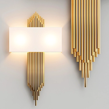 Vintage Gold Wall Lamp: Classy and Elegant 3D model image 1 