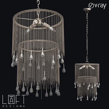 Industrial Glass Hanging LoftDesigne Pendant 3D model image 1 