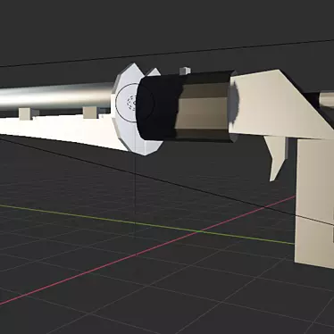 Low Poly Gun with Knife - Compact and Versatile 3D model image 1 